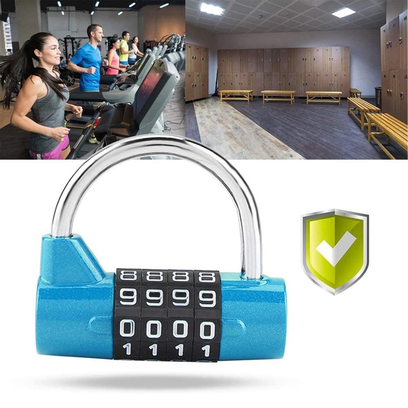 Zhenp 4 Digit Padlock Gym Padlock Heavy Duty Resettable 54mm/2.13"