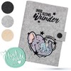 Emadele Mother Child Passport Cover Elephant 'Unser Kleines Wunder' Light