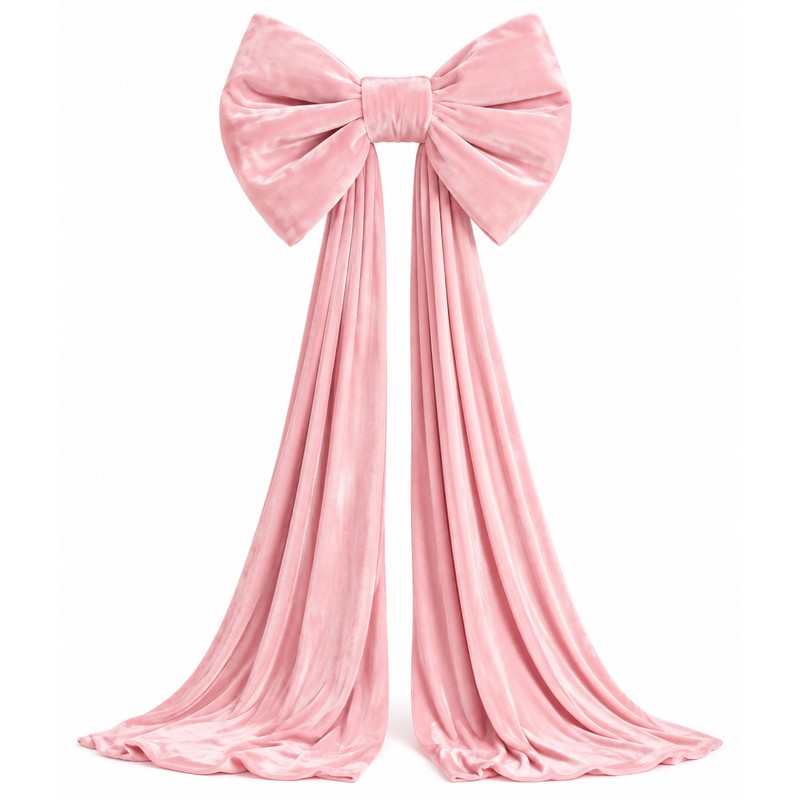 Oversized Velvet Christmas Bow with Long Tails, 15.75 x 70.8