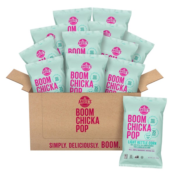 Angie's BOOMCHICKAPOP Light Kettle Corn Popcorn, 5 Ounce Bag (Pack of 12 Bags)