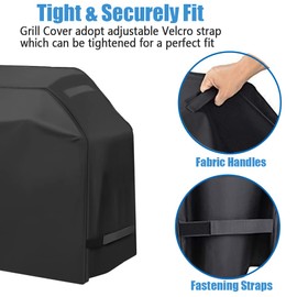 Grill Cover, Waterproof BBQ Grill Cover, 58 inch Rip-Proof and Anti-UV Barbecue Gas Grill Cover Compatible for Weber Char-Broil Nexgrill Grills and More(147cm x 61cm x117cm)
