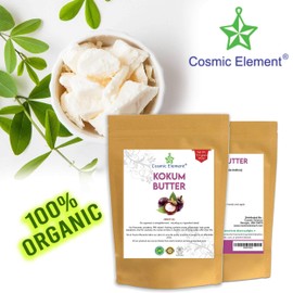 Kokum Butter - Light, Firm Butter, Use to Make Soap, Lotion Bars, Lip Balm, Body Butter - Scent-Free - by Cosmic Element (4 Oz)