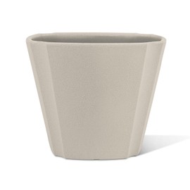 ARBORA 16" Monaco Square Polyresin Indoor and Outdoor Planter with Classic Cream Finish - Durable, Weatherproof, Lightweight, Large Plant Pot for Patio, Garden, Deck, Entryway
