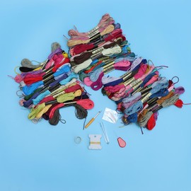 NUOBESTY 1set Cross Accessories Colors Embroidery Thread Kit Tools for Beginners Portable Storage Box for Family and Friends for Leisure Activities