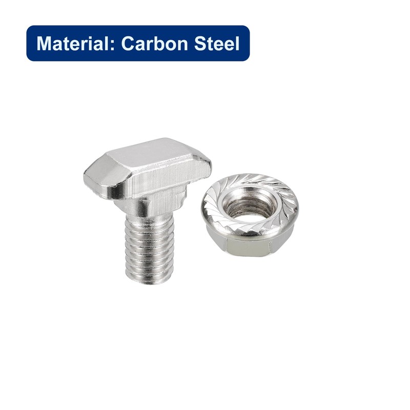 sourcing map M8x16mm T Slot Drop-in Bolt and M8 Hexagon