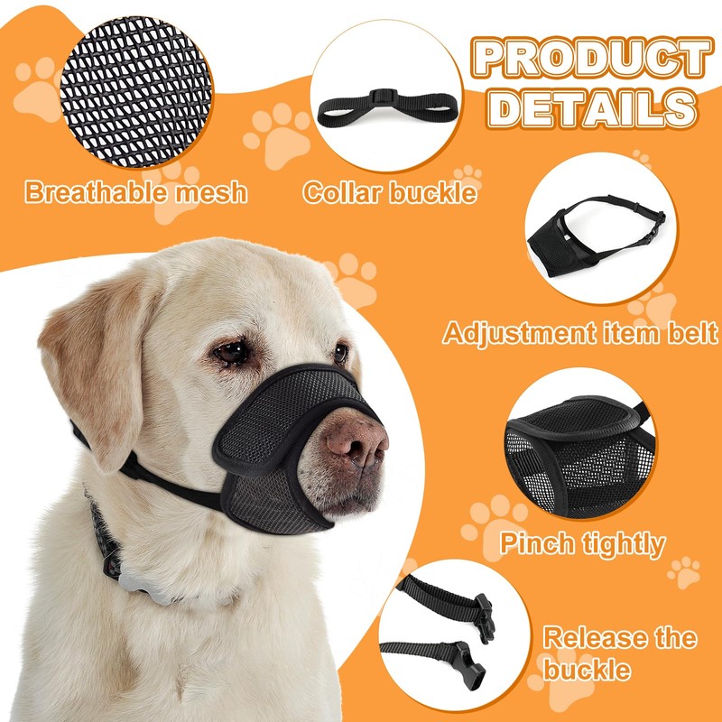 Yingphia Dog Muzzle, Soft Mesh Muzzle for Small Medium Large