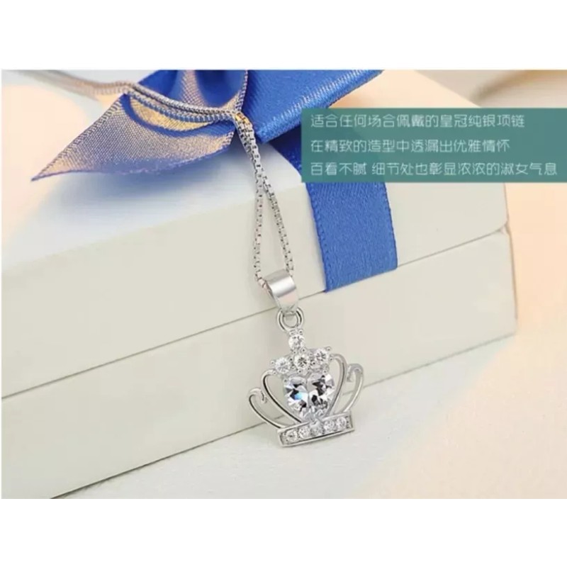 Dtup Collar De Corona Reina Circonio Plata 925 Elegante Regalo