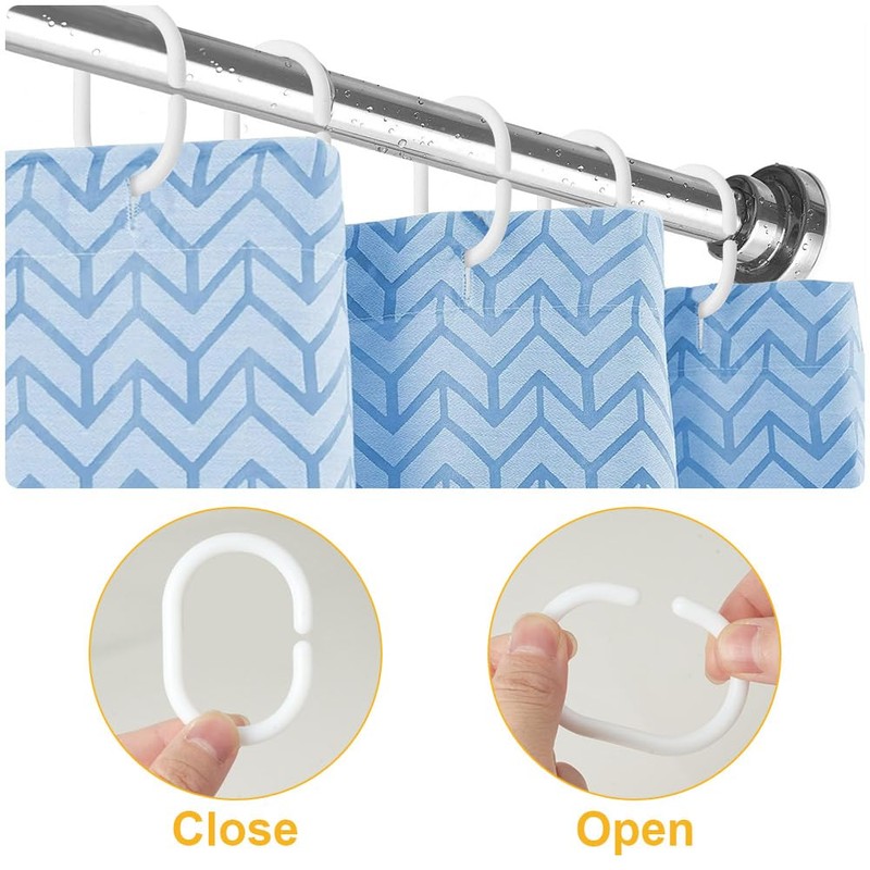 Alaoo 24 Pack Curtain Hooks, Plastic C-Shaped Shower Curtain Hooks,