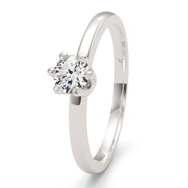 Kolibri Rings Engagement Ring 925 Silver Solitaire Women's Ring Cubic Zirconia Free Jewellery Case, Precious metal, Cubic Zirconia