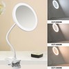 6.5" Clip On Gooseneck Makeup Vanity Mirror with Light, Gooseneck