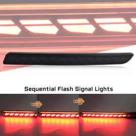 GEEGEETOP - Lente ahumada trasera para parachoques antiniebla reflector, cola de freno, luz secuencial, flash singal, lámpara 3 en 1, compatible con Toyota Sienna LE XLE XSE Limited Platinum Plug and