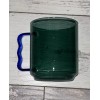 Room Essentials Glass Mug - Green with Blue Handle -