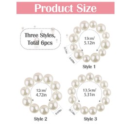 Hair Scrunchie Pearl, 6PCS Elastic Hair Band Rope for Bun, Ponytail Holder Headbands for Women Girls Lady Children Hair Accessories