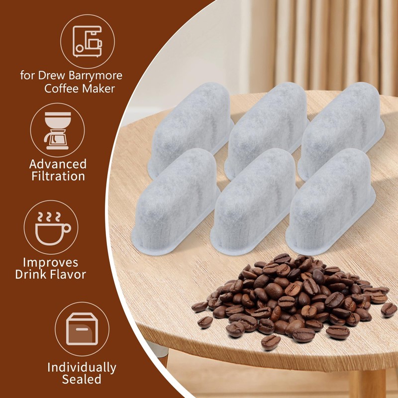 12Pcs Replacement Coffee Filters Compatible with Drew Barrymore Coffee Maker,