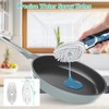 Dish Brush with Plastic Handle Built-in Scraper, Replaceable Brush Scrubbing