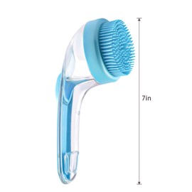 Pet Bath Brush,Dog Shampoo Brush Bubble Maker,New 2 in 1 Dog Bath Brush with Built-in Shampoo Dispenser,Bathing Dog Grooming Massage Brush for Showering Long and Short Haired Dogs and Cats(green)