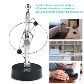 GOTOTOP Electric Wiggler Swing Ball Kinetic Craft Perpetual Motion Movement Newton Balance Ball Toy Splitter Home Office Desk Table Ornament Decoration (4.33 x 9.65 Inches) (A603)