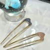[SS62]U-shaped comb pin hairpin hairpin hanbok decoration hairpin pink FREE / [에스에스62]U자 빗핀 머리고정 비녀 한복 장식 헤어핀 핑크FREE