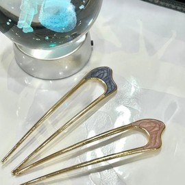[SS62]U-shaped comb pin hairpin hairpin hanbok decoration hairpin pink FREE / [에스에스62]U자 빗핀 머리고정 비녀 한복 장식 헤어핀 핑크FREE