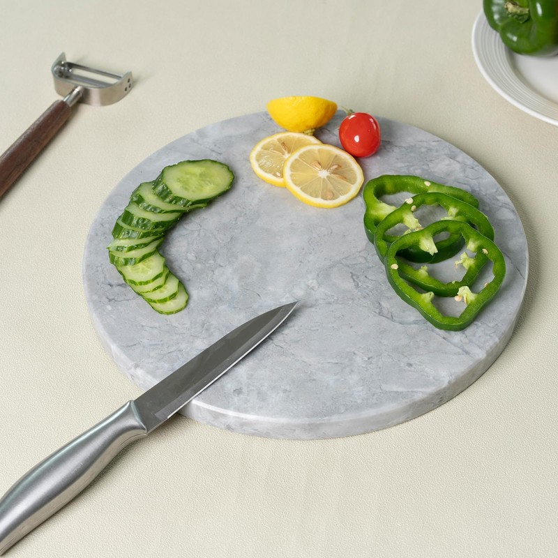 Koville Natural Marble Cutting Board for Kitchen Countertop, 16" x