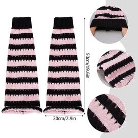 XEPST Leg Warmers Y2K Harajuku Leg Warmers Kawaii Leg Warmers for Girls Women, Lolita Knit Y2K Leg Warmer Socks Gothic Leg Cover for Y2k 80s Cosplay Accessories