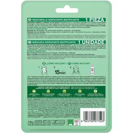 Garnier Skin Active Garnier skin active hidra bomb mascarilla facial en tela hidratante matificante con te verde acido hialuronico de origen natural 1 pieza