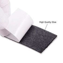 FOSHIO Automotive 196.8inch/5M Length Black Fiber Squeegee Felt Self Adhesive Decal Felt Polyester Felt for Auto Vinyl Wraps Tools Wallpaper Tools Furniture Pads