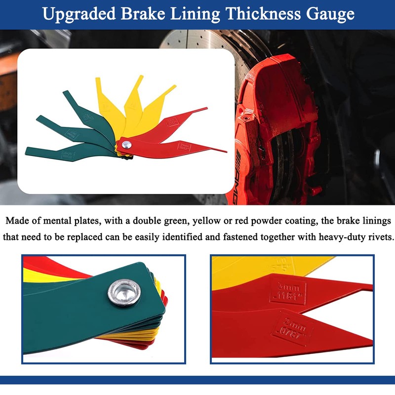 Tire Tread Depth Gauge Tool - Smart Color Coded Tire