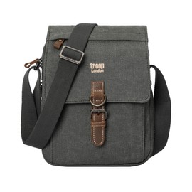 Troop London TRP0211 Classic Canvas Shoulder Bag Green,Green,Medium, Green, M