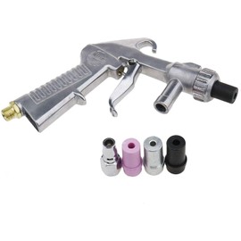 Air Sand Blaster with Siphon Metal Tool Sand Blaster Set with Air Nozzles for Sand Blasting with Buttons Sand Blasting Gun + Nozzles + Connector