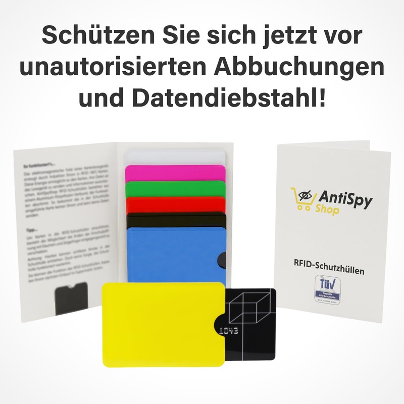 AntiSpyShop 7 x RFID Protective Covers, TÜV Approved, NFC Blocker