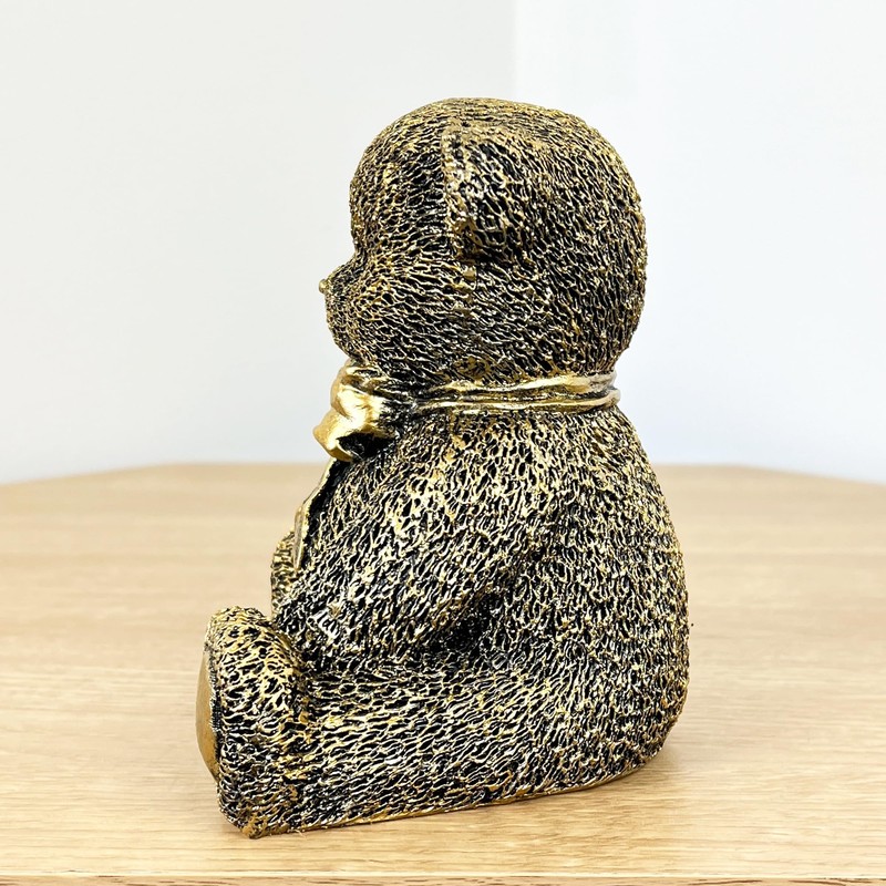 Alfie Francis 13.5cm Tall Gold Cute Teddy Bear Ornament Figurine