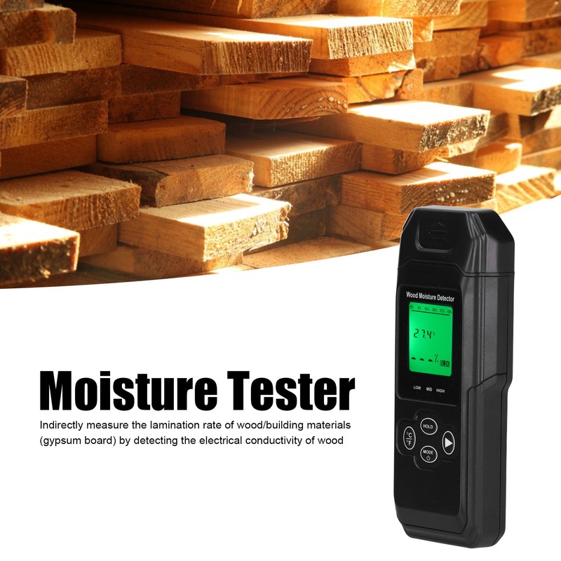 Wood Moisture Tester Building Materials Moisture Enviroment Temperature Detection with