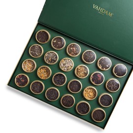 VAHDAM VAHDAM, Luxury Tea Gift Set | 24 Unique Loose Leaf Teas in Tin Caddies - Premium Tea Gift Box |Gluten Free & Non GMO | Gifts for Women, Men & Adults