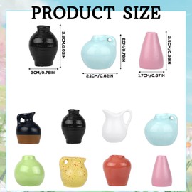 BOXOB 8pcs Mini Ceramic Vase Fridge Magnets, Multi-Color 3D Tiny Flower Vase Magnets with Strong Magnetic Cute Refrigerator Decor Accessories for Kitchen Office Home