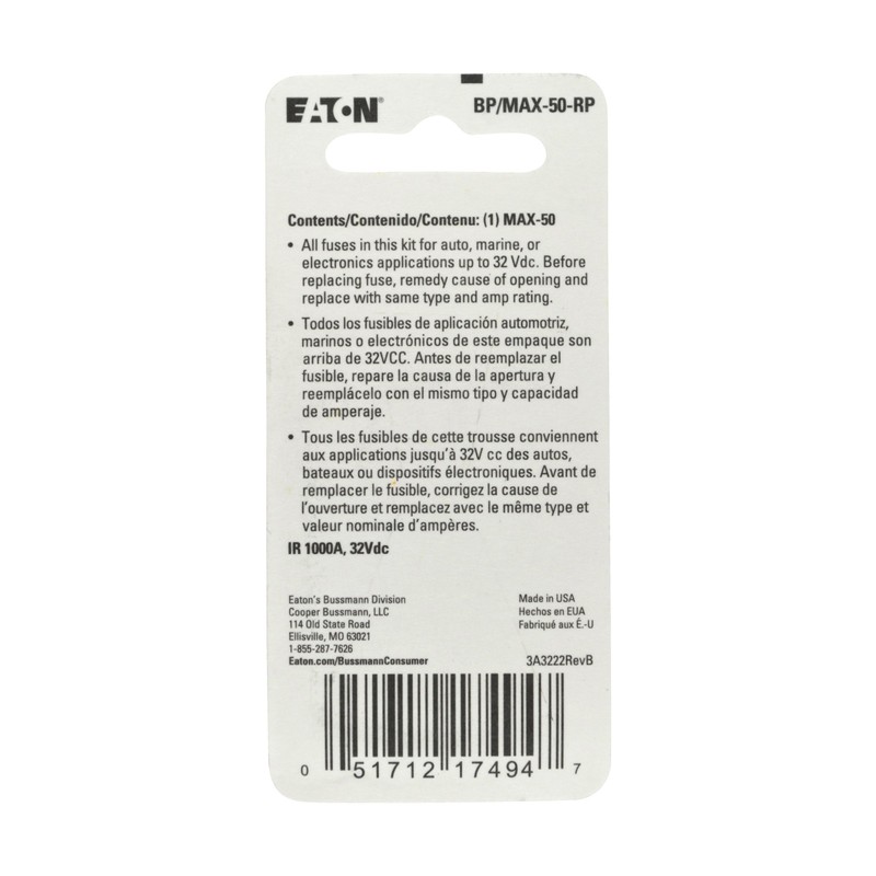 Bussmann BP/MAX-50 50 Amp Maxi Blade Fuse