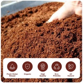Premium Coconut Coir Bricks | 12 Bricks / 650 Grams Each / 1.5 Pounds Each | Low EC Triple-Washed | OMRI Listed | Perfect As Hydroponics Garden Soil | 100% Organic and Eco-Friendly | Great Seed Bed