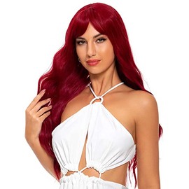 Pelucas para Mujer de Moda, Peinado Ondulado Esponjoso, 26"/66 cm, Rojo