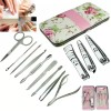 Unbranded 12Pcs Pedicure Manicure Set Nail Cuticle Clippers Cleaner Grooming