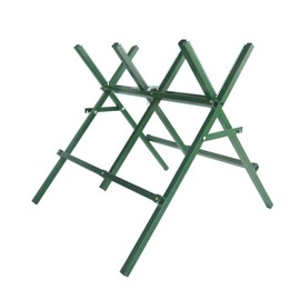 HIGOOD Metal Saw Horses Folding Heavy Duty Sawhorses Adjustable Height Log Sawhorse Holder for Cutting Wood 2.5X3.4X2.7FT