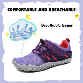 SAGUARO Boys and Girls Barefoot Shoes, Breathable Bathing Shoes for Children UK Size 7–4, Purple