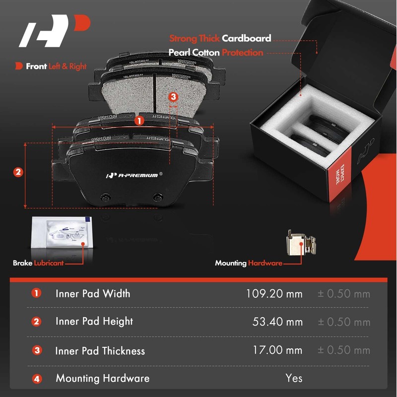 A-Premium Front Vented and Rear Solid Disc Brake Rotors +
