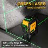 PREXISO 82 Ft 3x360° Self Leveling Laser Level Cross Line
