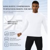 OVIYEGAIN White Mens Turtleneck Long Sleeve Shirts Athletic Workout Base