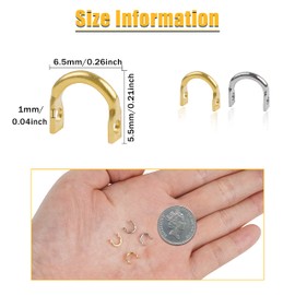 Fishing Clevis Easy Spin Spinner Clevis,120pcs U-Shaped Brass Links Spinner Blade Clevis for Lure Fishing Spoon Spinnerbait Parts Accessory Inline Spinner Making Freshwater Saltwater