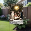 Saoplasa Christmas Garden Flag Nativity Scene Holy Family Manger 12x18
