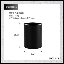 NOLVIX Pen Holder, Pen Stand, Width 3.1 x Height 3.9 inches (8 x 10 cm), Tabletop, Stylish, Gift, Present, Desk, Storage, Accessory Case, Office Supplies, Office Supplies, Pen Case, Simple, Stationery