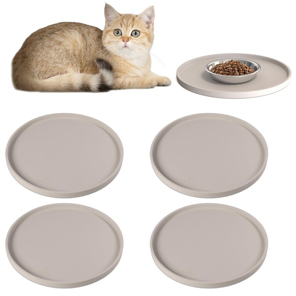 Arespark Pet Silicone Food Mat, Set of 4 Nonslip Waterproof