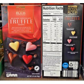 Moser Roth Belgian Chocolate Truffle Hearts 2.75oz 78g (2 Boxes)