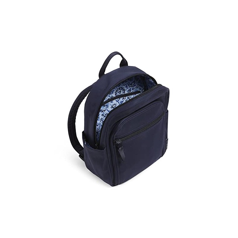 Vera Bradley Women's Small Recycled Cotton Bookbag Backpack, Classic Navy
